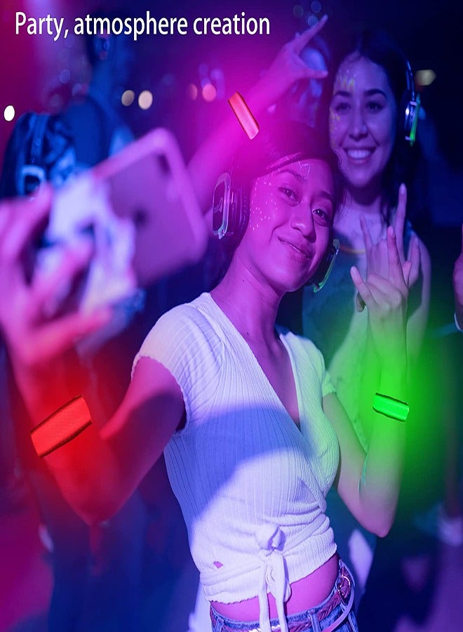 Suntown LED Glow Bracelets, 8Pcs Light Up Wristbands Flashing Arm Wrist Bands, Flashing Sports Wristbands, Night Running Hip-hop Luminous Bracelet Cheering Props for Concerts, Festivals, Sports, Parties - Image 2