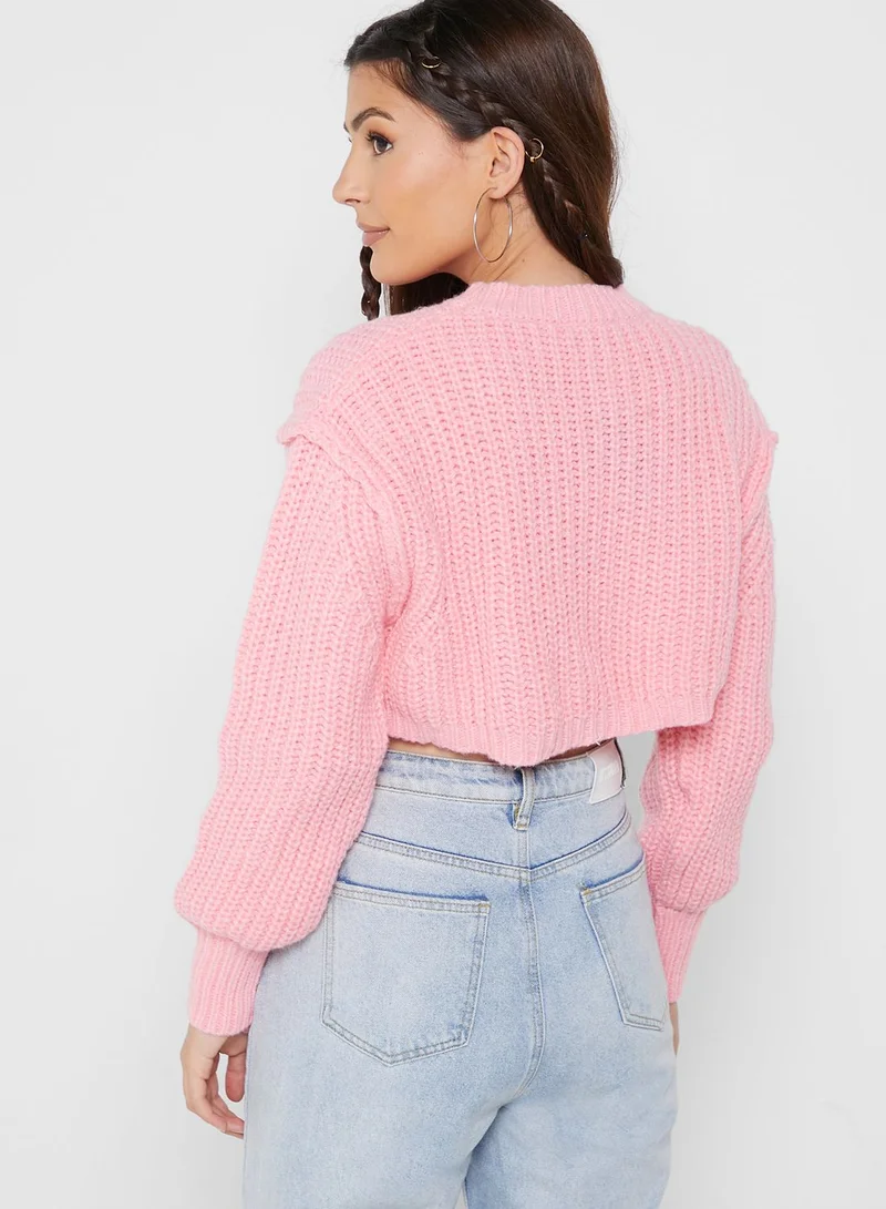 Ginger Cropped Solid Sweater