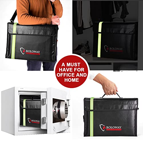 ROLOWAY Large 17 x 12 x 58 inches Fireproof Bag with Reflective Strip Water Resistant Fireproof Document Bag Safe for Money Documents and Valuables Storage - Image 3