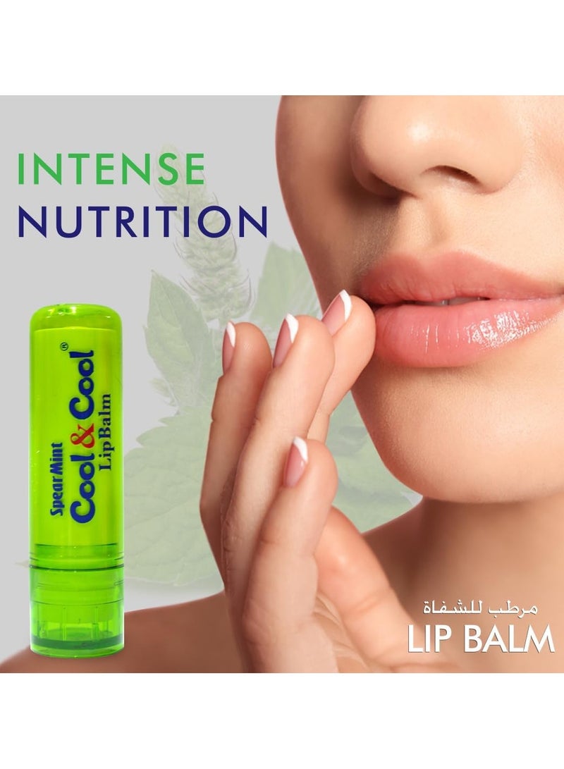 Cool & Cool Lip Balm 4.60g Intense Nutrition Spearmint With Shea Butter - Image 4