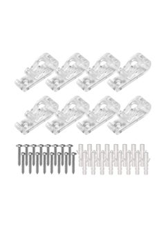 Excefore Blind Safety Clips for Cord, Clear Roller Blind Clips with Screws Plastic Pillars for Vertical and Roman Roller Curtain Ball Chain Cord Control, 2 Sets Child Safety P Clips  - Image 1
