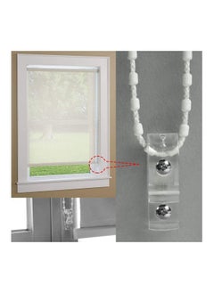 Excefore Blind Safety Clips for Cord, Clear Roller Blind Clips with Screws Plastic Pillars for Vertical and Roman Roller Curtain Ball Chain Cord Control, 2 Sets Child Safety P Clips  - Image 2