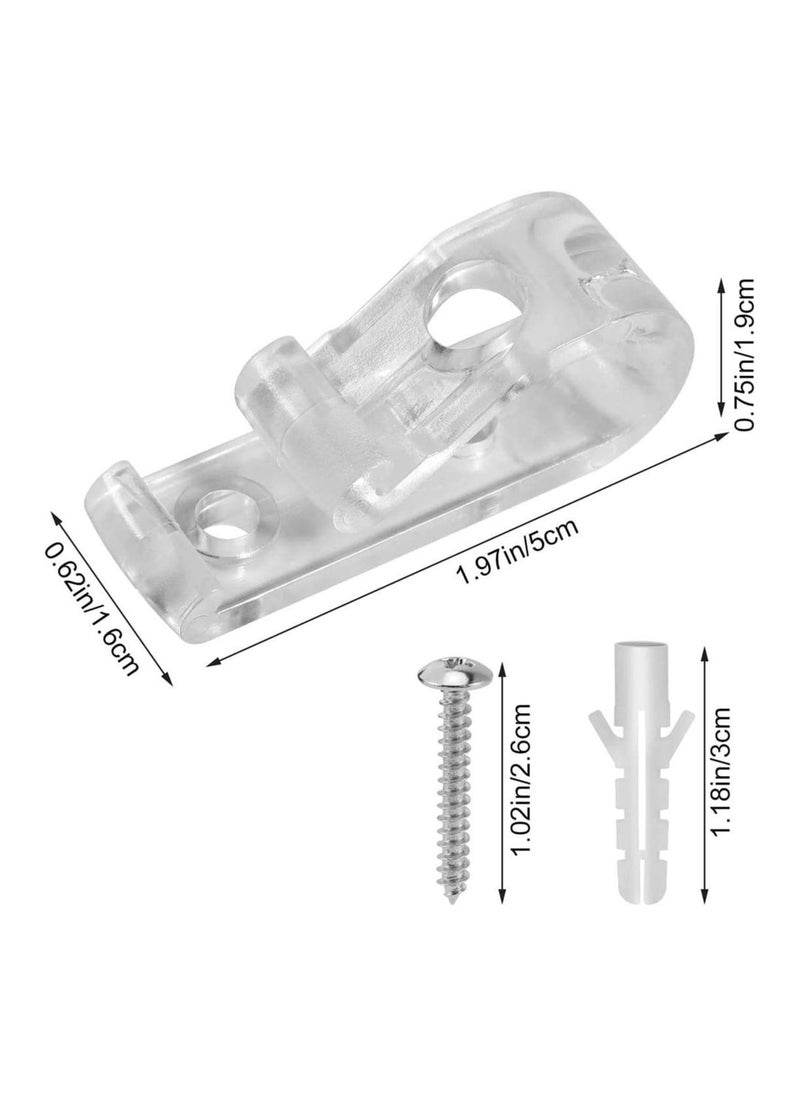 Excefore - Blind Safety Clips for Cord, Clear Roller Blind Clips with Screws Plastic Pillars for Vertical and Roman Roller Curtain Ball Chain Cord Control, 2 Sets Child Safety P Clips - Image 1