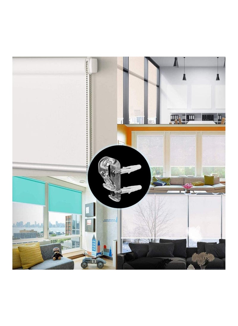 Excefore - Blind Safety Clips for Cord, Clear Roller Blind Clips with Screws Plastic Pillars for Vertical and Roman Roller Curtain Ball Chain Cord Control, 2 Sets Child Safety P Clips - Image 1