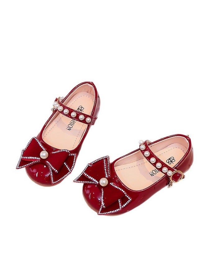 Girl's Princess Leather Shoes Spring Autumn Single Shoes Children Bow Pearl Rhinestone New Baby Wedding Shoes - Image 5