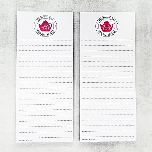 Nancy Nikko TEA TIME Refrigerator Notepads. Teapot Graphic, Perfect for Grocery List, Notes, To Do Lists and more - SET OF TWO PADS - Image 5