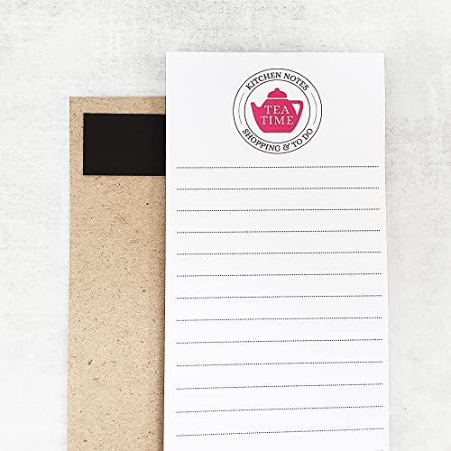 Nancy Nikko TEA TIME Refrigerator Notepads. Teapot Graphic, Perfect for Grocery List, Notes, To Do Lists and more - SET OF TWO PADS - Image 2