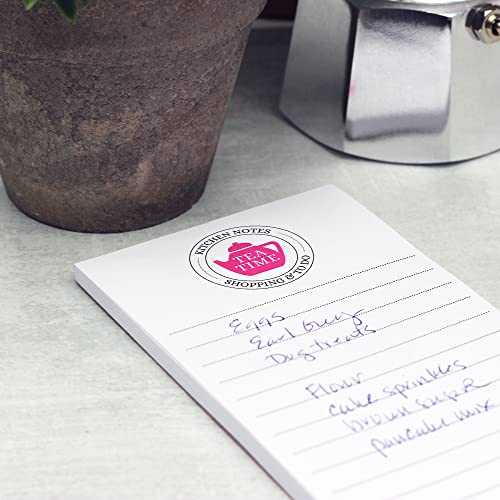 Nancy Nikko TEA TIME Refrigerator Notepads. Teapot Graphic, Perfect for Grocery List, Notes, To Do Lists and more - SET OF TWO PADS - Image 3