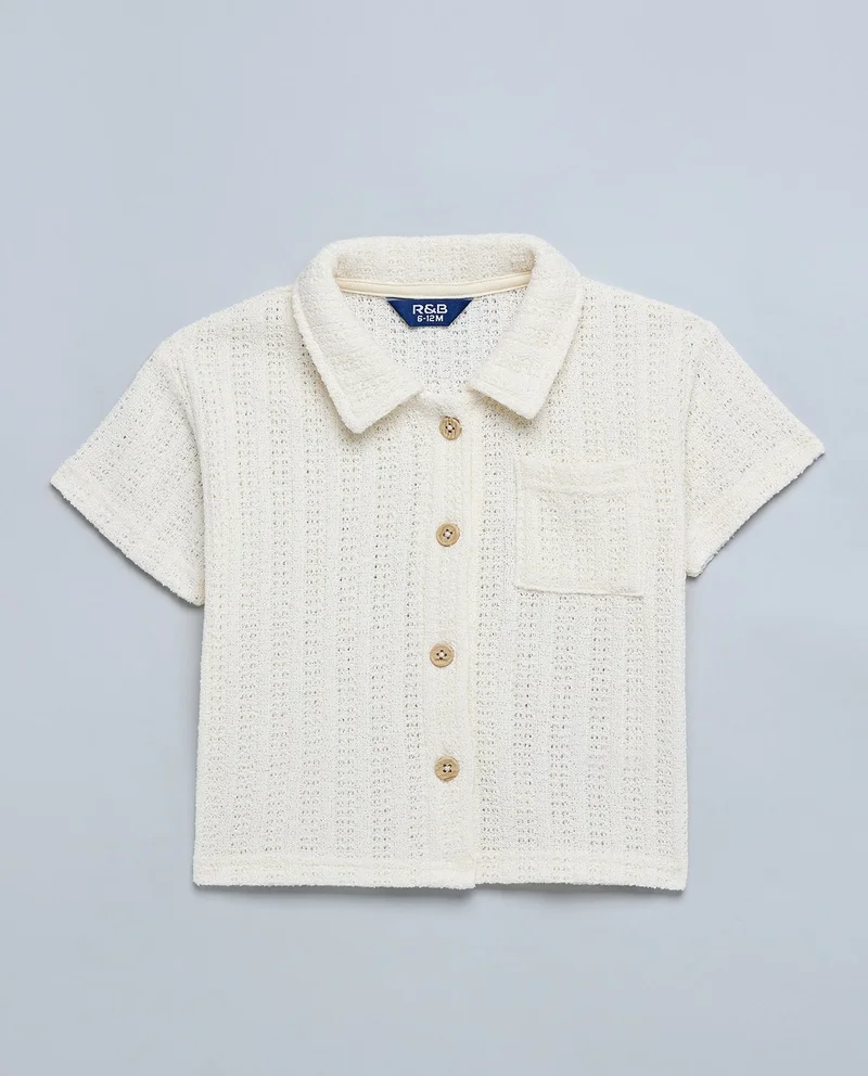 أر أند بي Textured Shirt and Shorts Set