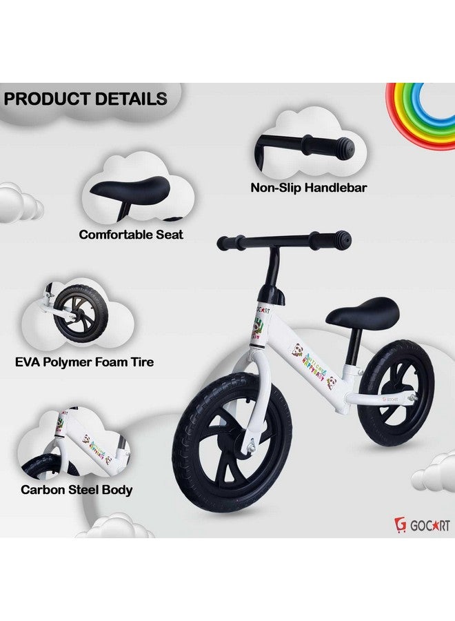 GOCART WITH G LOGO GOCART WITH G LOGO Kids Training Bicycle Without Pedal for 1.5 to 3 Year Old Kids (White (Black MAG Wheel)) - Image 3