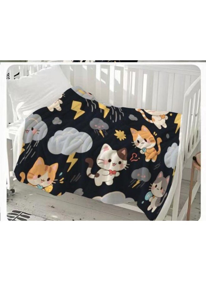 عام بطانية رقيقة من الفانيلا الكرتونية للأطفال والرضع (دافئة ومريحة، ومناسبة للنوم والألعاب) 70 سم * 100 سم - Image 1