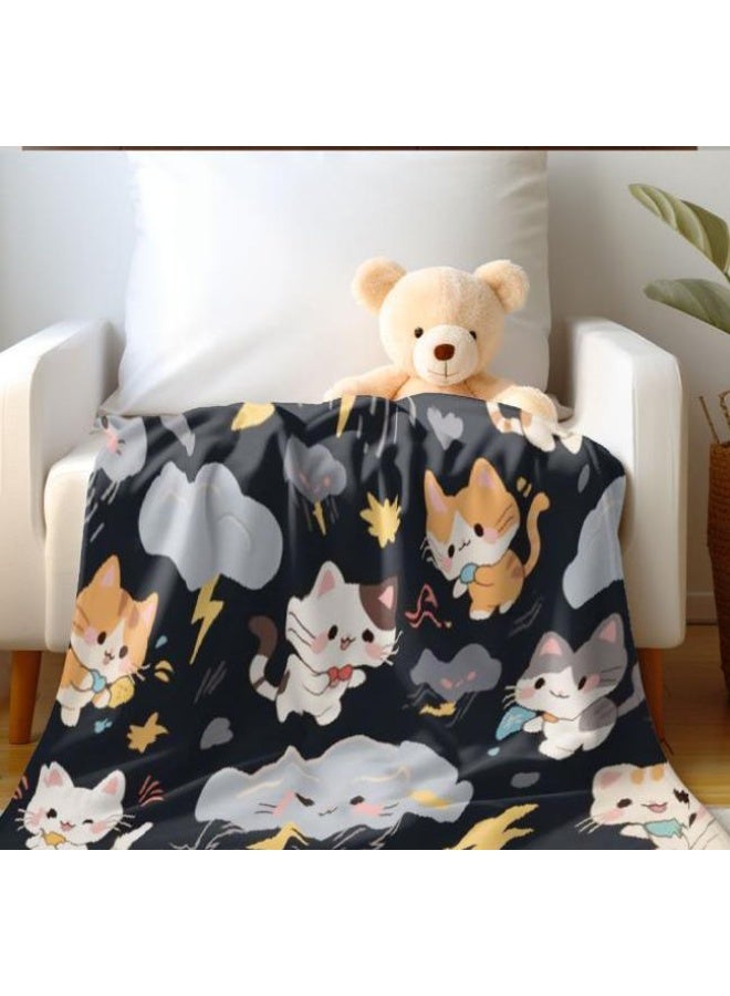 عام بطانية رقيقة من الفانيلا الكرتونية للأطفال والرضع (دافئة ومريحة، ومناسبة للنوم والألعاب) 70 سم * 100 سم - Image 4