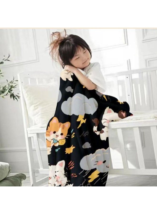 عام بطانية رقيقة من الفانيلا الكرتونية للأطفال والرضع (دافئة ومريحة، ومناسبة للنوم والألعاب) 70 سم * 100 سم - Image 2