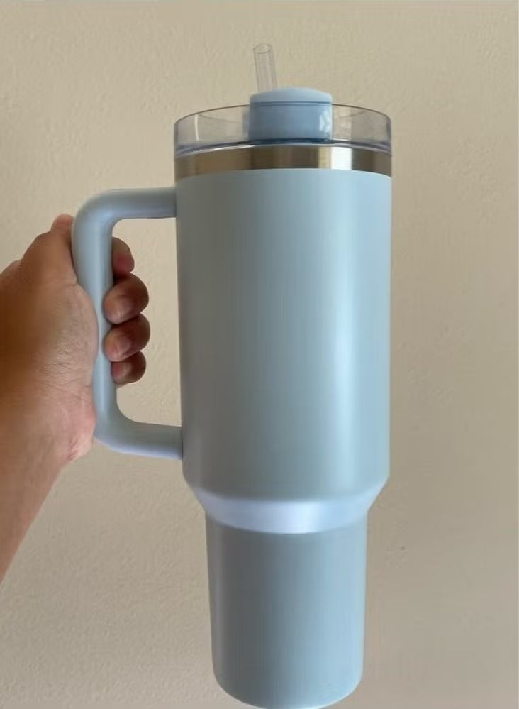 Stanley cup H2.0 Stainless Steel with Lid and Straw for Water Iced Tea,Coffee and Smoothie,Spring Blue,40 oz - Image 5