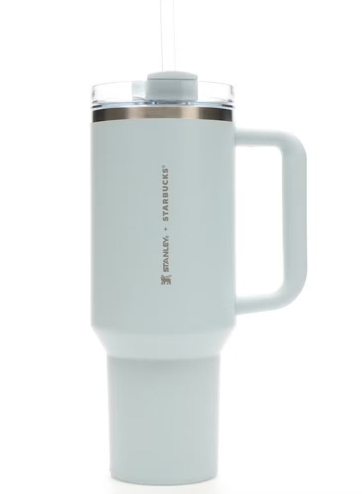 Stanley cup H2.0 Stainless Steel with Lid and Straw for Water Iced Tea,Coffee and Smoothie,Spring Blue,40 oz - Image 1