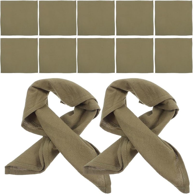 Valiclud 12 قطعة مناديل قطنية باللون الزيتوني قابلة للغسل وإعادة الاستخدام لطاولة الطعام - Image 2