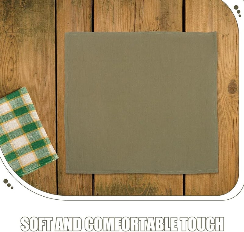 Valiclud 12 قطعة مناديل قطنية باللون الزيتوني قابلة للغسل وإعادة الاستخدام لطاولة الطعام - Image 4