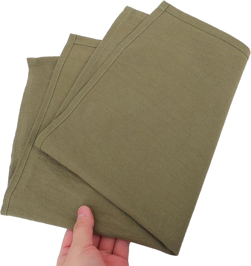 Valiclud 12 قطعة مناديل قطنية باللون الزيتوني قابلة للغسل وإعادة الاستخدام لطاولة الطعام - Image 5