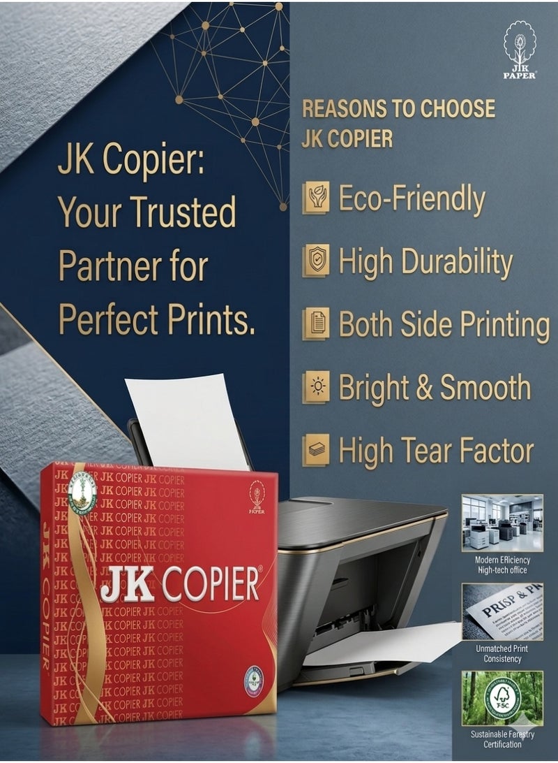 JK Copier A4 PAPER Printer Copy Paper, GSM 80, 500 Sheets - Image 2