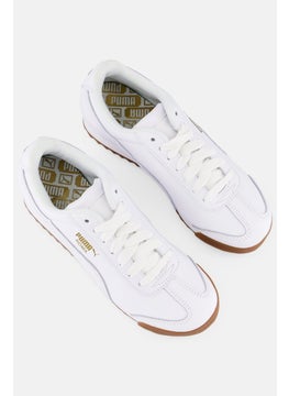 PUMA Kids Boy Roma Classic Gun Lace Up Outdoor Shoes, White Combo  - Image 4