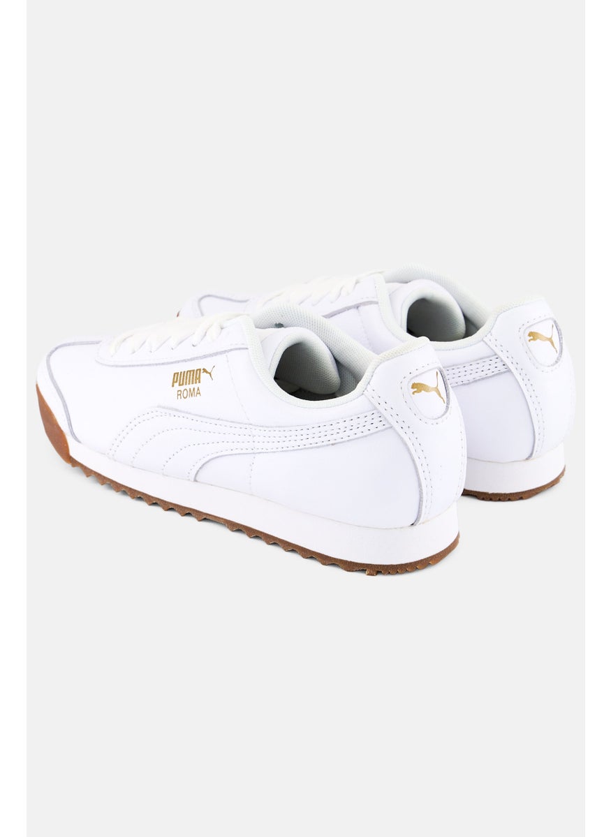 PUMA Kids Boy Roma Classic Gun Lace Up Outdoor Shoes, White Combo  - Image 2