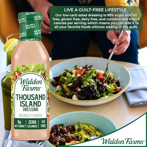 Walden Farms Thousand Island Dressing  CalorieFree GlutenFree Low Carb KetoFriendly SugarFree DairyFree Creamy Thousand Island Flavor  12 oz Bottle - Image 5