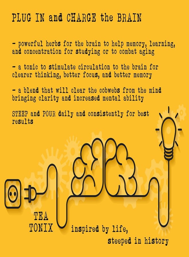 Tea Tonix BE BRAINY Tea for Mental Clarity with Gotu Kola, Hawthorn Berries, and Gingko 60g (2.12oz) - a Green Tea to Help with Memory, Concentration, and Focus - Image 5