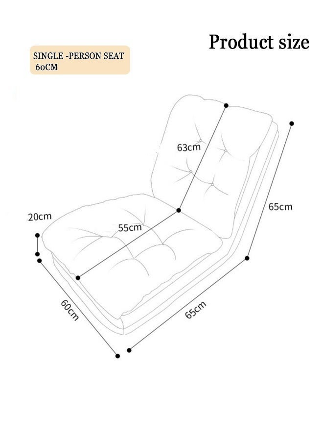 Aikenn Folding Floor Chair with Back Support, 5 Adjustable Position Lazy Sofa, Padded Sleeper Bed, Couch Recliner, Floor Gaming Chair for Adults Meditation Living Room Bedroom, Grey - Image 2