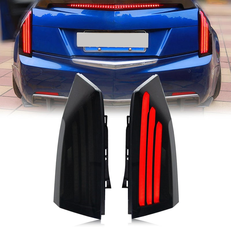 inginuity time LED Tail Lights for Cadillac ATS 20142020 Sedan Startup Animation Sequential Turn Signal Rear Lamps Assembly Cannot Fit ATSV Coupe