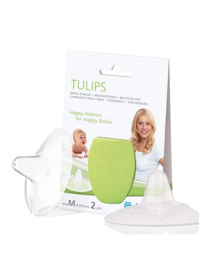 Ardo Tulips Contact Nipple Shields For Breastfeeding Made In Switzerland 2 Count With Carrying Case Bpa Free (Size M 20Mm) - Image 2