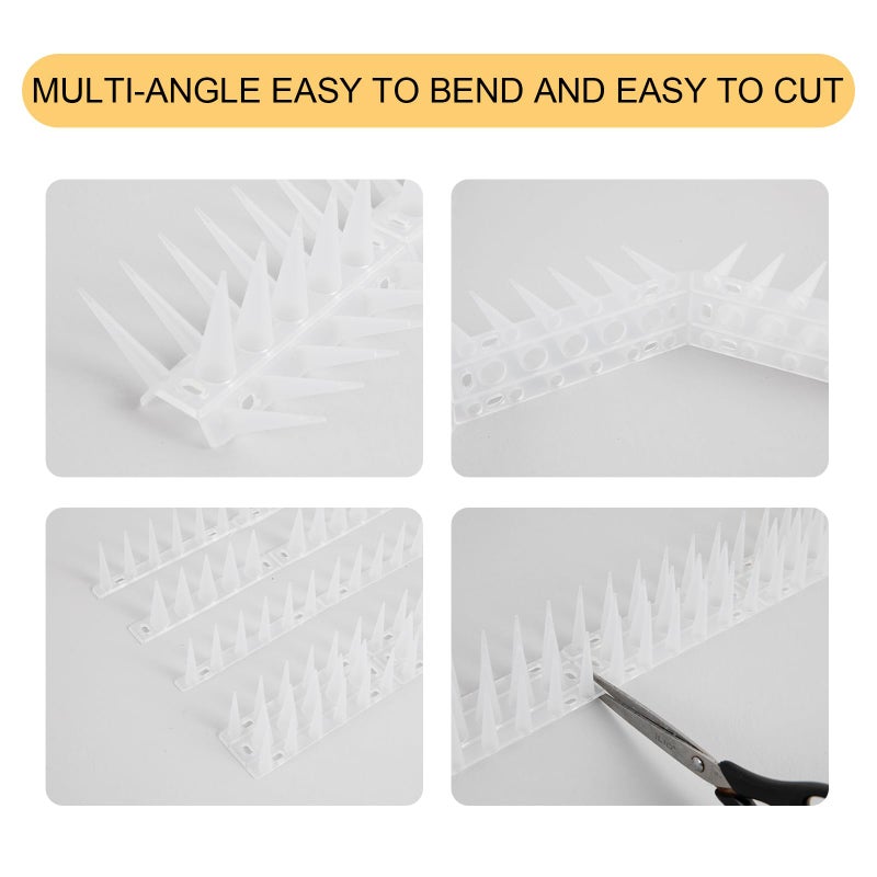 OFFO Bird Spikes for Pigeon Woodpecker Crow, Outdoor Use for Balcony Patio Window, Easy to Install, Frosted White, Covers 8.3 Feet(2.5m) - Image 5