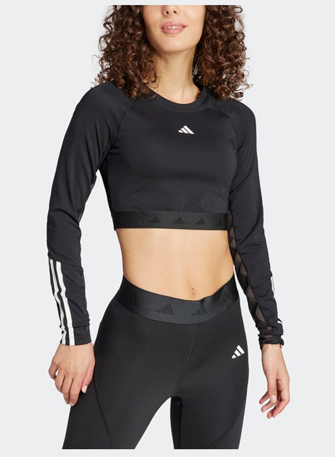 Adidas Hyperglam Training Crop Long Sleeve Long-Sleeve Top - Image 2
