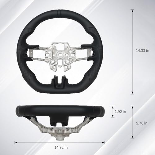 JIANGGAI Full Leather Steering Wheel, D-shaped Perfoated Leather Grip Steering Wheel Fit For Mustang EcoBoost GT Shelby GT350/GT350R 2015-2017 - Image 2