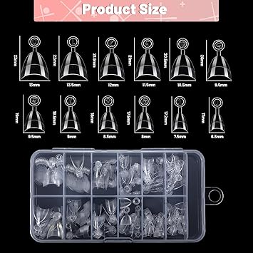 Grevosea 240 Pcs short almond nail tips 12 Sizes Pre Shape Half Cover Nail Tips press on nails gel nail extension for Beginner and Professional DIY Manicure Art Home Salon - Image 2
