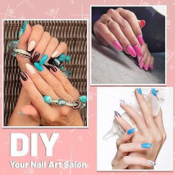 Grevosea 240 Pcs short almond nail tips 12 Sizes Pre Shape Half Cover Nail Tips press on nails gel nail extension for Beginner and Professional DIY Manicure Art Home Salon - Image 4