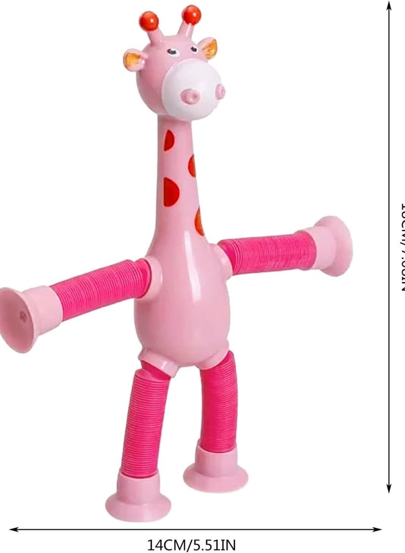 Cat Game Toddler Cartoon Giraffe Suction Cup Telescopic Tube Variety Luminous Stretch Tube Giraffe Puzzle Novelty Decompression Toys Magnets for Kids... - Image 3