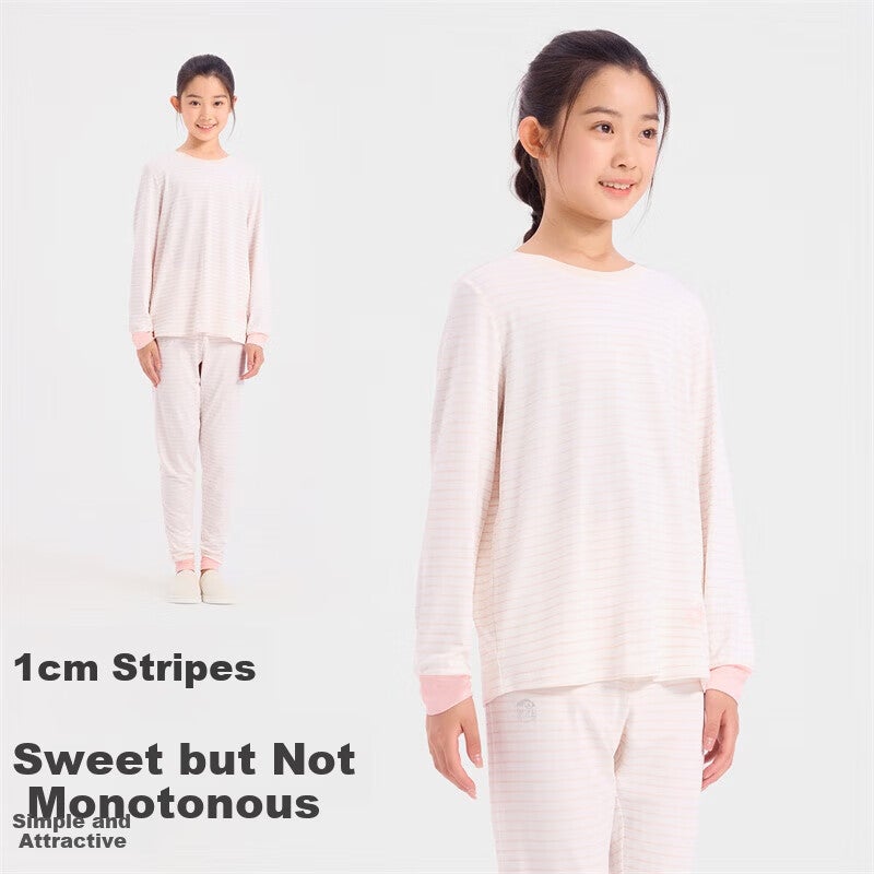 JD Jing Zao Jiusuiban Kids Soft Skin Thermal Underwear Unisex Children's Autumn Winter Moisturizing Modal Lightweight Base Layer Cotton Sweater Pajamas Set - Image 3