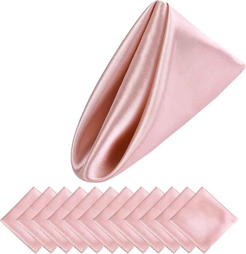 Rose Gold Satin Napkins 100PCS 30x30cm Silky Soft Dinner Napkins for Wedding Christmas Thanksgiving Decoration - Image 1