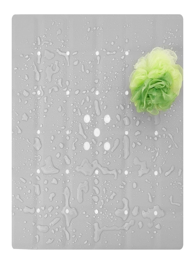 Webos Shower Mat for Textured Surface：Silicone Non Slip Shower Mat Without Suction Cups Foldable - Square Bath Mat for Reglazed Tub Textured Shower Floor (Grey, 21x21 Inches) - Image 1