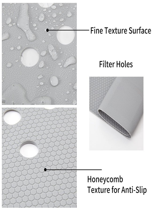 Webos Shower Mat for Textured Surface：Silicone Non Slip Shower Mat Without Suction Cups Foldable - Square Bath Mat for Reglazed Tub Textured Shower Floor (Grey, 21x21 Inches) - Image 5