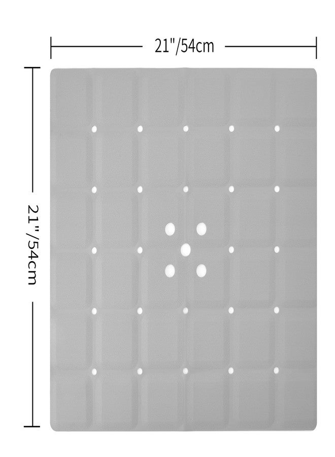 Webos Shower Mat for Textured Surface：Silicone Non Slip Shower Mat Without Suction Cups Foldable - Square Bath Mat for Reglazed Tub Textured Shower Floor (Grey, 21x21 Inches) - Image 2
