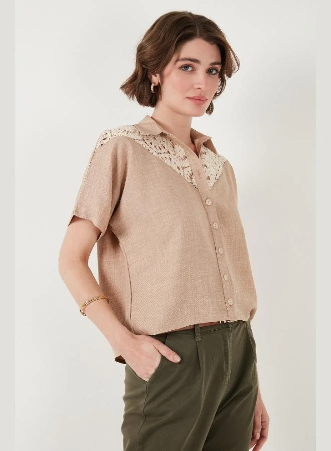 Lela  Lela Lace Relaxed Fit Short Sleeve Shirt Women's SHIRT 5865764 for Women | Best Price UAE