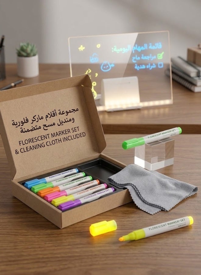 Lucky Power LED Light-Up Acrylic Note Board | Glowing Message & Drawing Board - Image 4