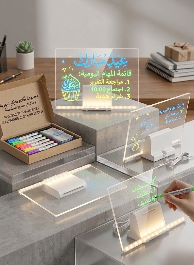 Lucky Power LED Light-Up Acrylic Note Board | Glowing Message & Drawing Board - Image 5