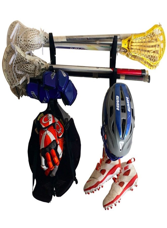 StoreYourBoard Lacrosse Stick Wall Storage Rack, Lax Sticks Pads and Equipment, Home and Garage Organizer Mount - Image 1