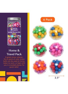 Squish Stress Ball (6 Pack) Squeeze Color Sensory Toy Relieve Tension Stress Home Travel And Office Use Fun For Kids And Adults (Squishy) - pzsku/Z241A954B1F387B3D630CZ/45/_/1692164036/2773d8d3-a5bd-414f-9ae8-1092b7c2d6bb