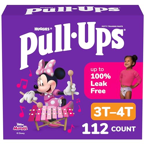 Pull-Ups Girls' Potty Training Pants, Size 3T-4T Training Underwear (32-40 lbs), 112 Count (4 Packs of 28) - Image 1
