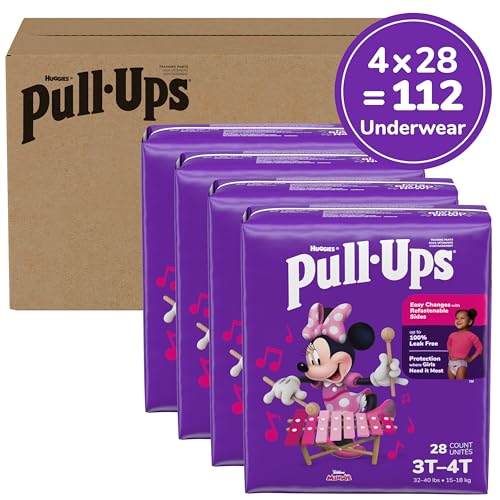 Pull-Ups Girls' Potty Training Pants, Size 3T-4T Training Underwear (32-40 lbs), 112 Count (4 Packs of 28) - Image 2