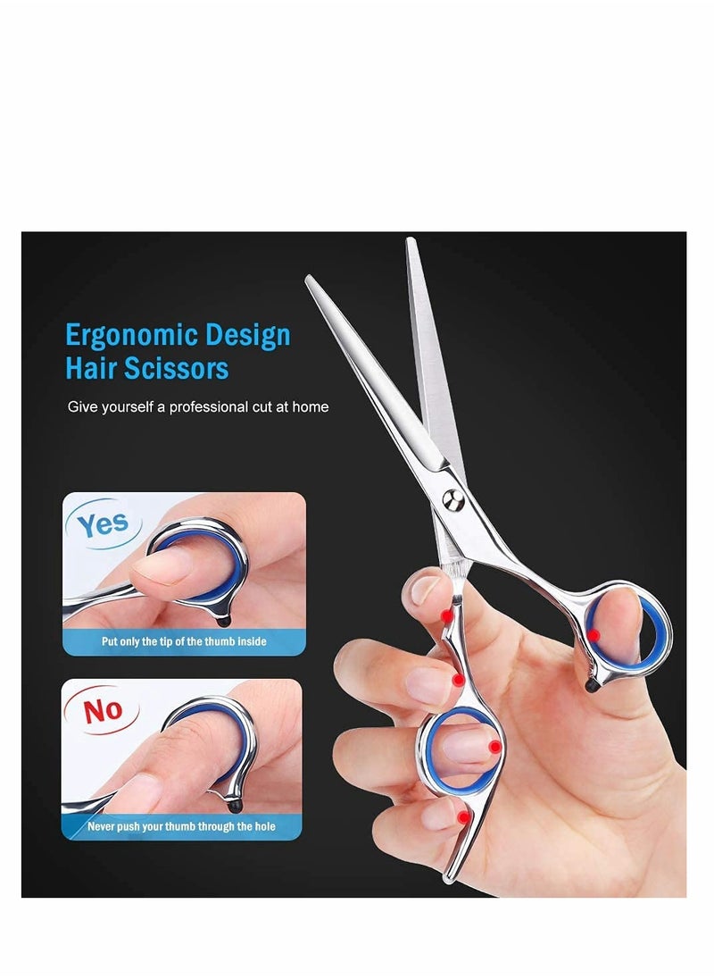 SYOSI - Professional Hair Cutting Scissors, 9 PCS Barber Thinning Scissors Hairdressing Shears Stainless Steel Hair Cutting Shears Set with Cape Clips Comb for Barber Salon and Home - Image 1