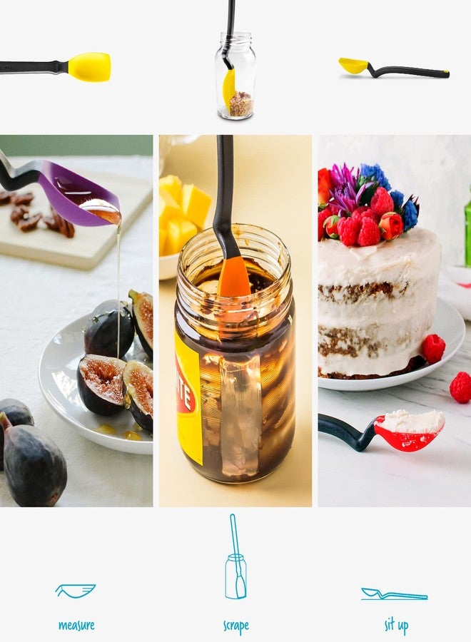 Dreamfarm Mini Supoon Non-Stick Sit-Up Silicone Scraping Cooking Spoon, Jar Scraper Measures 5ml Tsp - 8" Yellow - Image 3